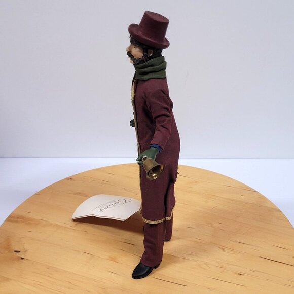 Village Caroler Man Mr Evan Ringing Bell Christmas Around the World 11.5'' H - Picture 5 of 7